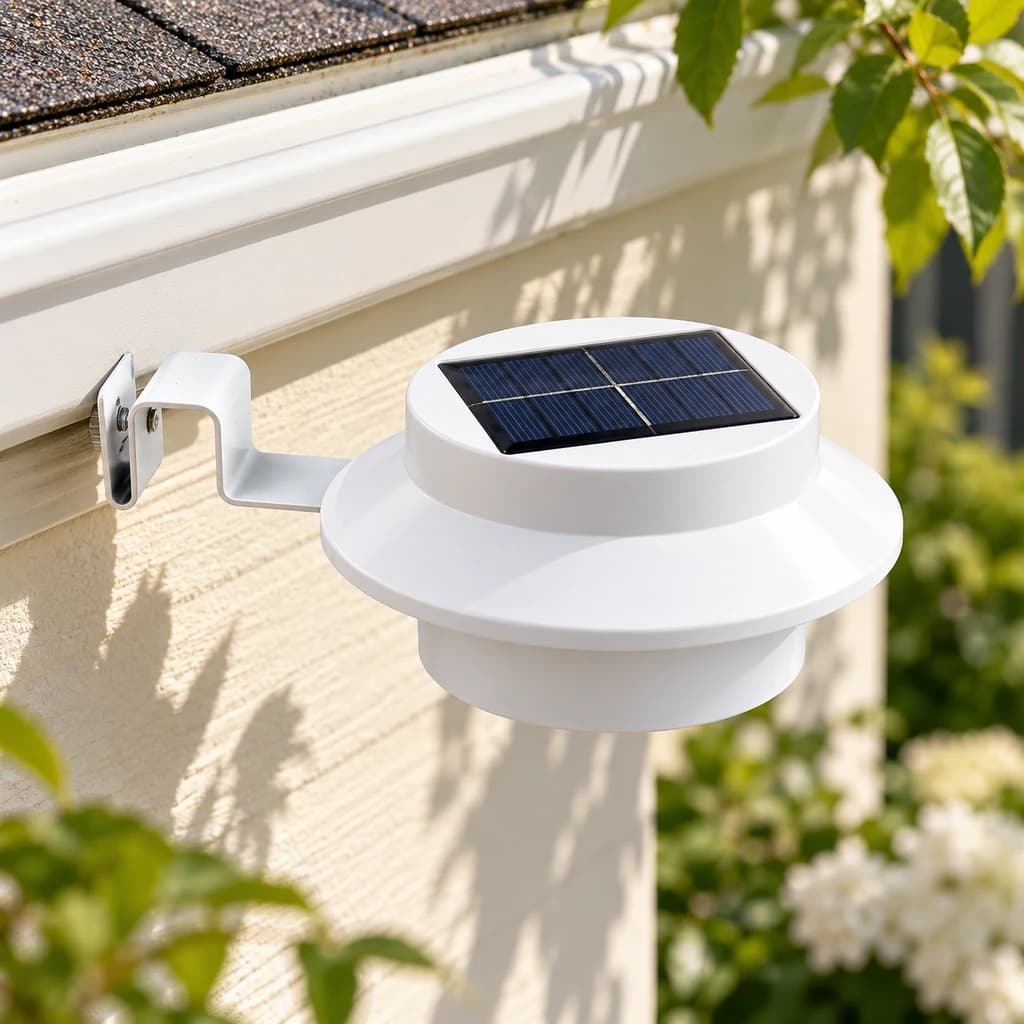 Le panneau solaire de la lampe blanche reçoit le soleil direct