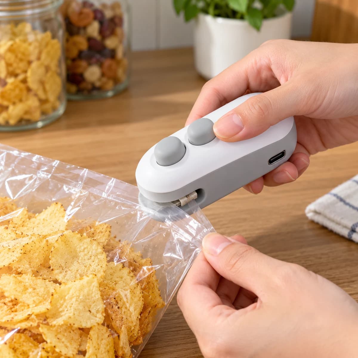 Utilisation de Mini soudeuse et coupe-sachets USB