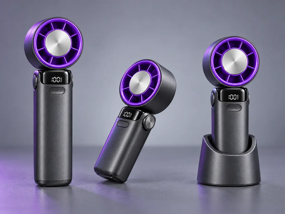Ventilateur portable 4-en-1 en détail